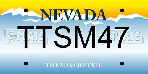 TTSM47 Nevada License Plate