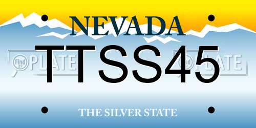 TTSS45 Nevada License Plate