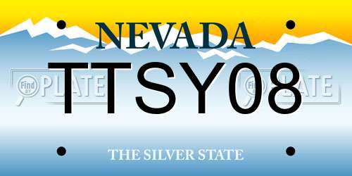 TTSY08 Nevada License Plate