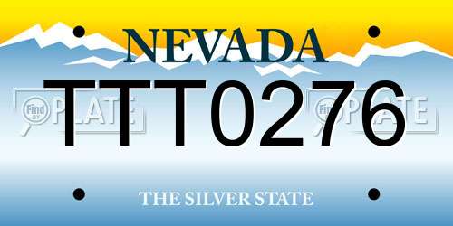 TTT0276 Nevada License Plate