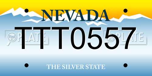 TTT0557 Nevada License Plate