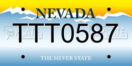 TTT0587 Nevada License Plate