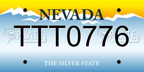 TTT0776 Nevada License Plate