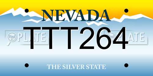 TTT264 Nevada License Plate