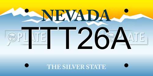 TTT26A Nevada License Plate