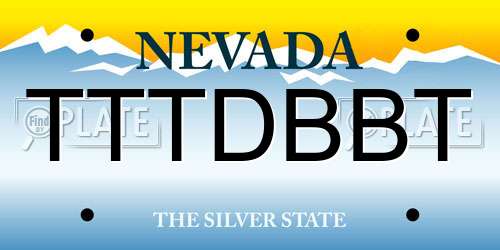TTTDBBT Nevada License Plate
