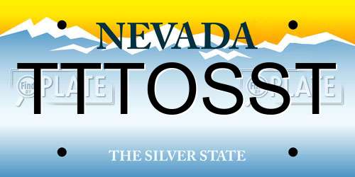 TTTOSST Nevada License Plate