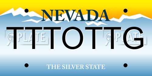 TTTOTTG Nevada License Plate