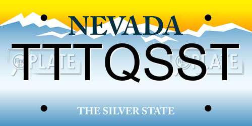TTTQSST Nevada License Plate