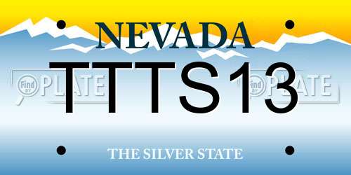 TTTS13 Nevada License Plate