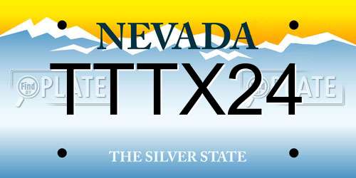 TTTX24 Nevada License Plate
