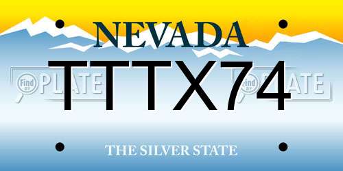 TTTX74 Nevada License Plate