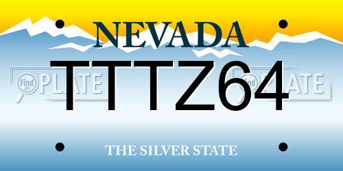 TTTZ64 Nevada License Plate