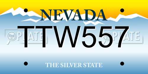 TTW557 Nevada License Plate