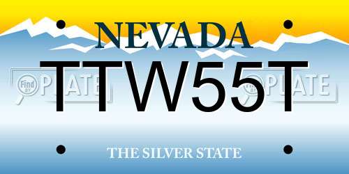 TTW55T Nevada License Plate