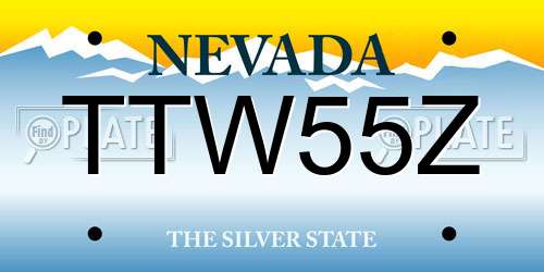 TTW55Z Nevada License Plate