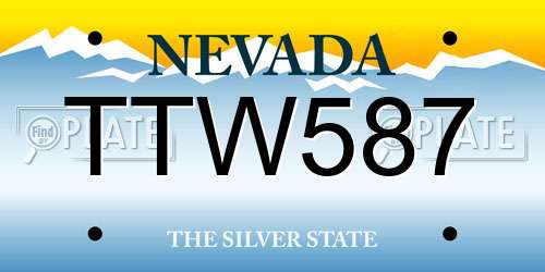 TTW587 Nevada License Plate