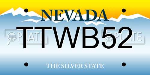 TTWB52 Nevada License Plate