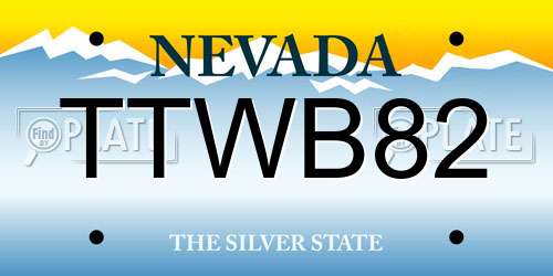TTWB82 Nevada License Plate