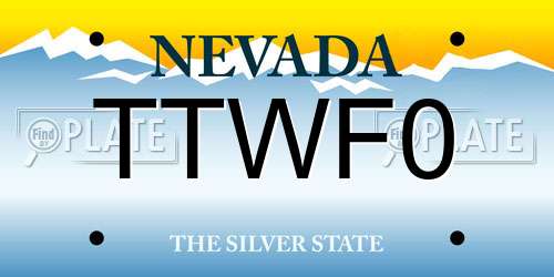 TTWF0 Nevada License Plate