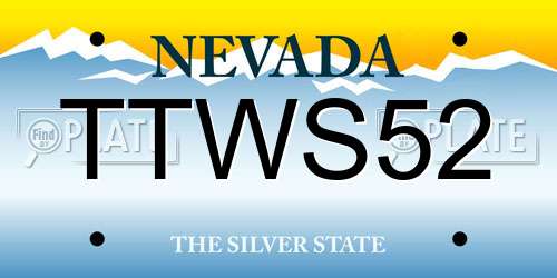 TTWS52 Nevada License Plate