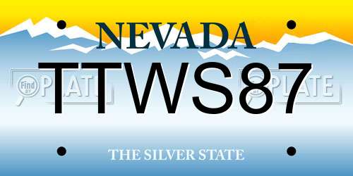 TTWS87 Nevada License Plate
