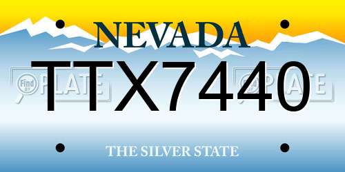 TTX7440 Nevada License Plate