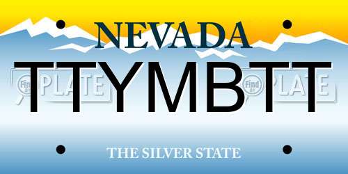 TTYMBTT Nevada License Plate