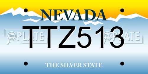 TTZ513 Nevada License Plate