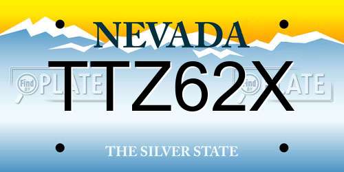 TTZ62X Nevada License Plate