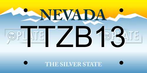 TTZB13 Nevada License Plate