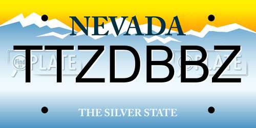 TTZDBBZ Nevada License Plate