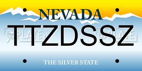 TTZDSSZ Nevada License Plate