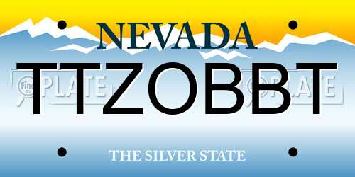 TTZOBBT Nevada License Plate