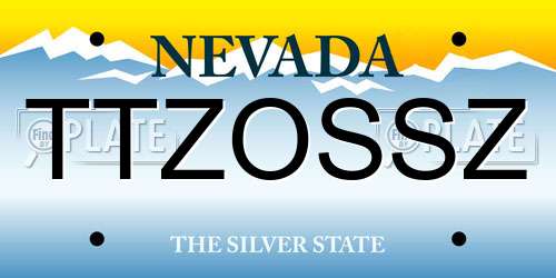 TTZOSSZ Nevada License Plate