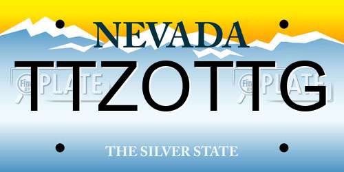 TTZOTTG Nevada License Plate