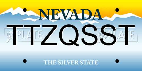 TTZQSST Nevada License Plate