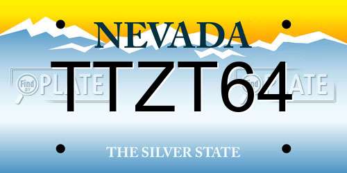 TTZT64 Nevada License Plate