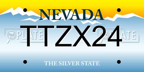 TTZX24 Nevada License Plate