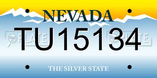 TU15134 Nevada License Plate