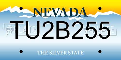 TU2B255 Nevada License Plate