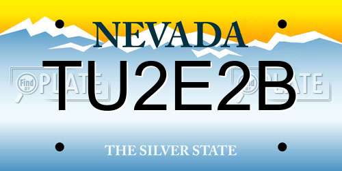 TU2E2B Nevada License Plate
