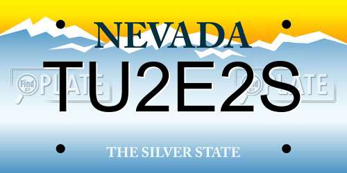 TU2E2S Nevada License Plate