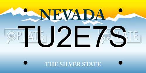 TU2E7S Nevada License Plate