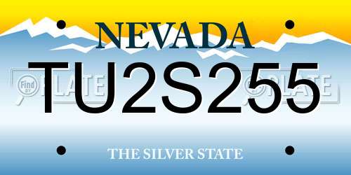 TU2S255 Nevada License Plate