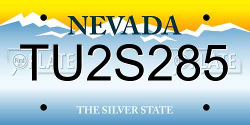 TU2S285 Nevada License Plate