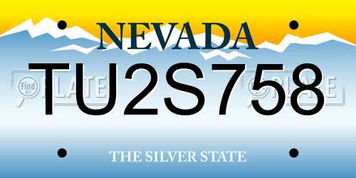 TU2S758 Nevada License Plate