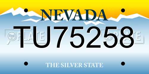 TU75258 Nevada License Plate