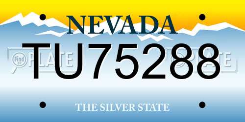 TU75288 Nevada License Plate