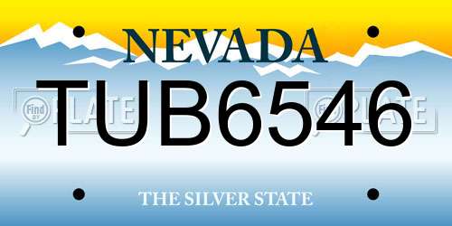 TUB6546 Nevada License Plate